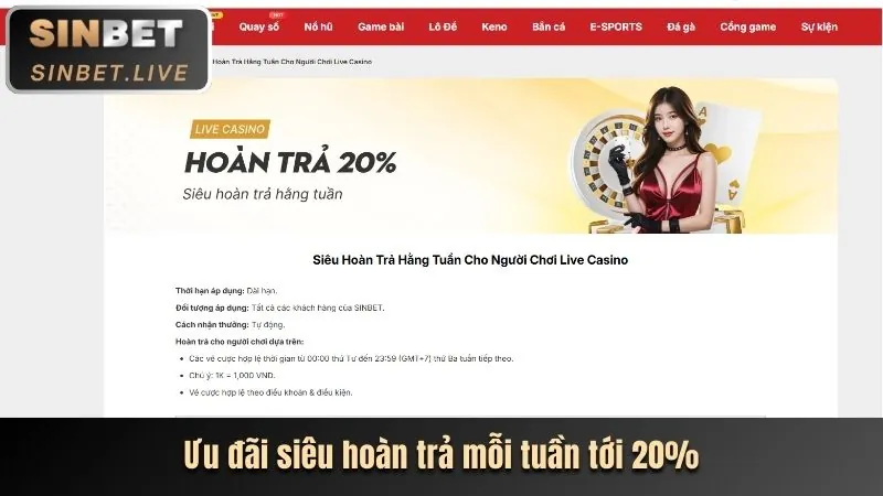 Ưu đãi hoàn trả hàng tuần tại 188bet 250
